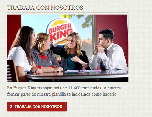 información actualizzada sobre todas las ofertas de trabajo de los restaurantes Burger King en España